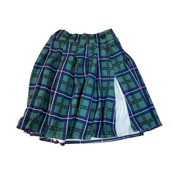 Pretty Little Thing Plaid Skirt Side Slit Schoolgirl Alternative Grunge Punk - Picture 1 of 7